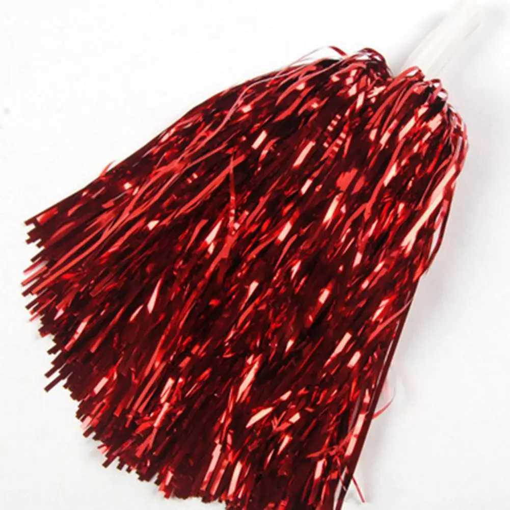 2Pcs Metallic Cheerleader Pompoms with Non-Slip Handle Hand Flowers Pom Poms Sports Events Dancing Sports Cheerleading Pom PomsW250121