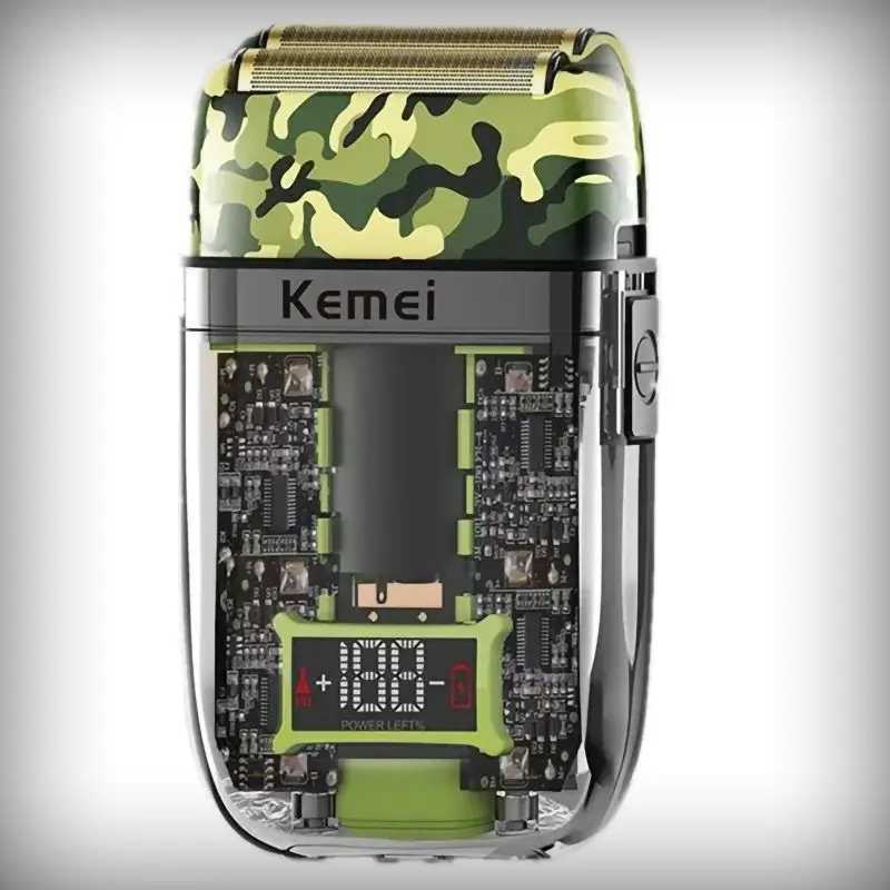 Men Shaving Mane Afeitadora Electrica Kemei Km Tx7 Usb Charging Transparent Camouflage Waterproof Electric Razor For MenW250117