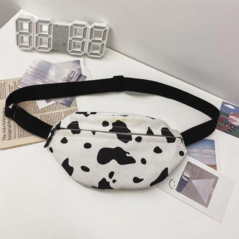 Women Cow Print Waist Fanny Pack Belt Pouch Travel Hip Bum Shoulder Bag Purse Drop 250122