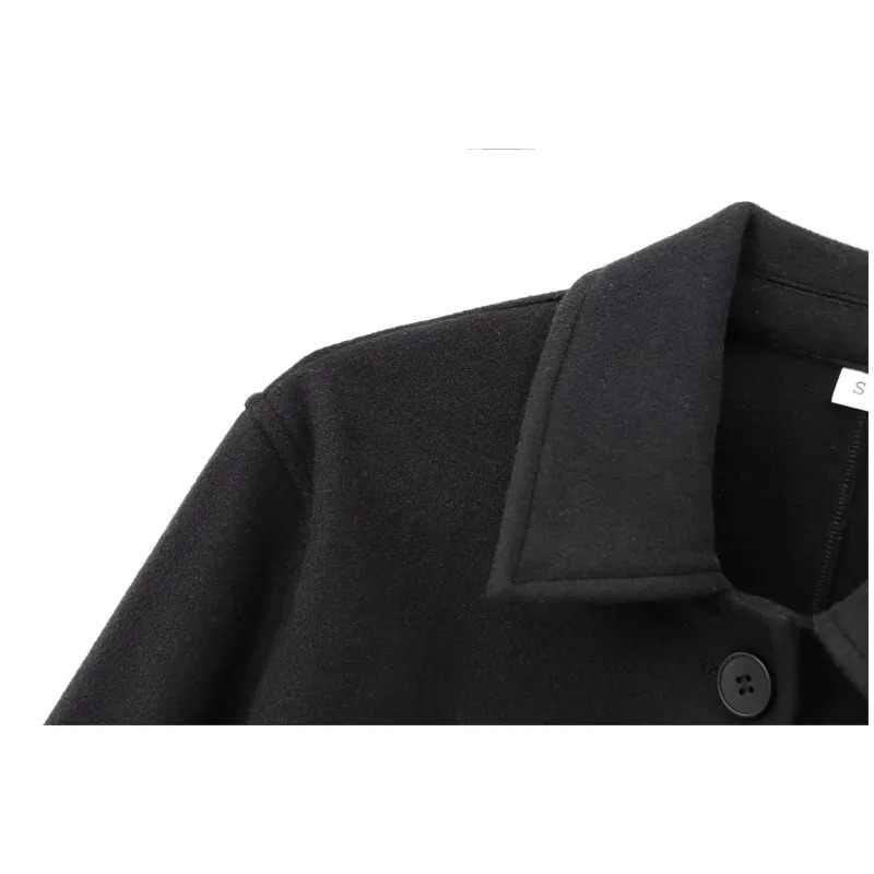 TRAF Soft Women Short Jacket Spring Fashion Pocket Button Decoration Lapel Casual Outdoors Coat Vintage Female Jackets 250113
