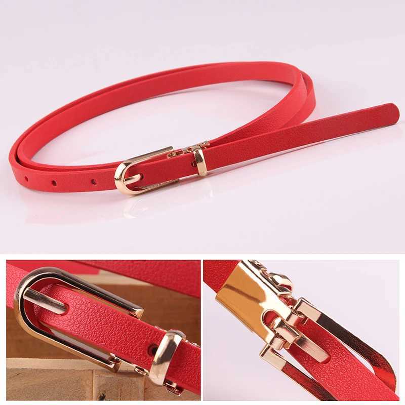 Fashion Leather Thin Belts For Women Black Skinny Waistband Metal Pin Buckle Adjustable Belt Jeans Sweater Decorative Waistband W250120