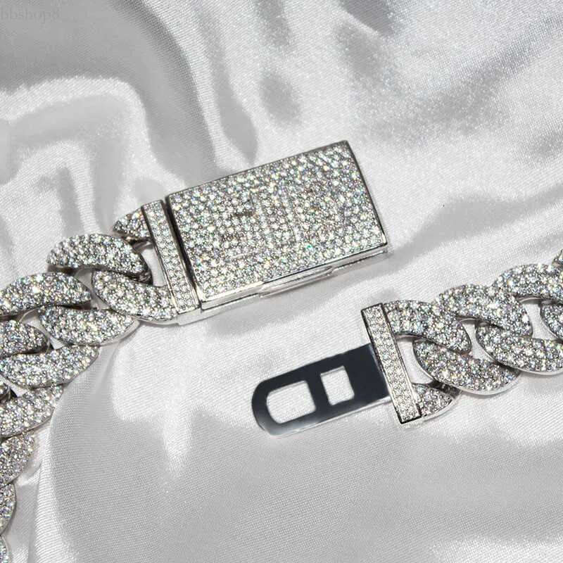 pendant necklaces Custom Buckle iced out 15mm Width sterg sier Miami moissanite cuban k chain