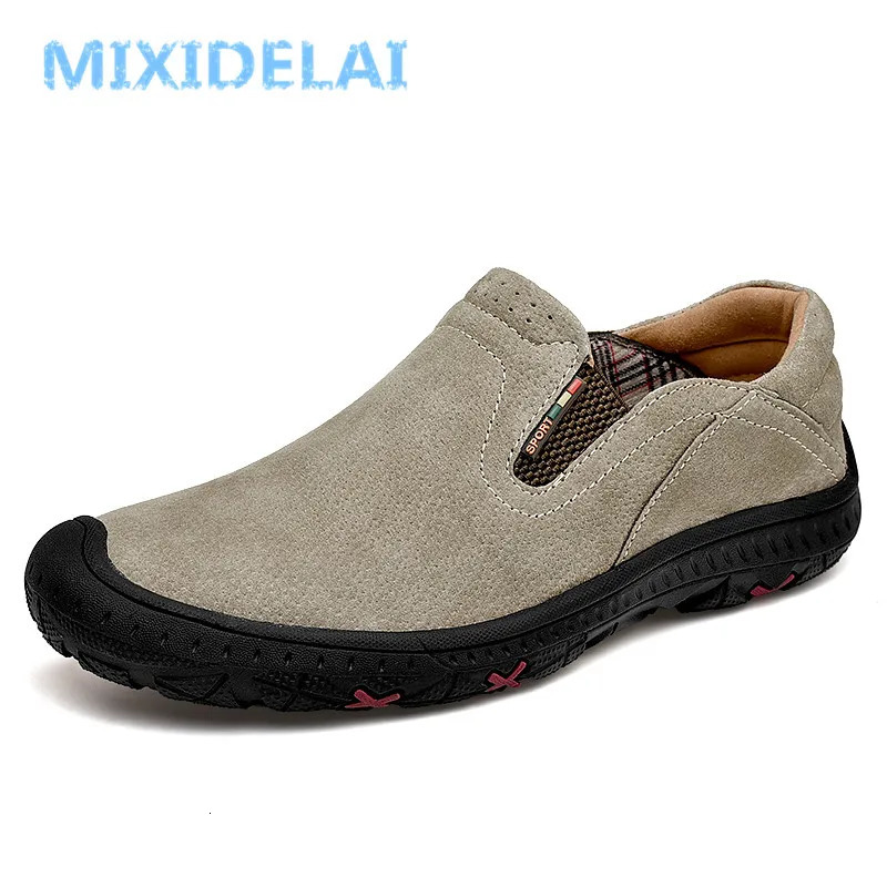 MIXIDELAI Moccasins Male Loafers For Men Shoes Slip On Flats Genuine Leather Driving Walking Soft Footwear Quality Spring Boat 250113