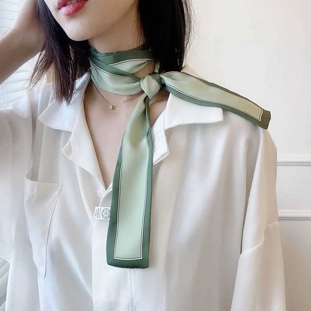 Womens Narrow and Thin Scarf Long Thread Scarf Womens Handbag Ribbon Multi functional Decorative Collar Headband W250118