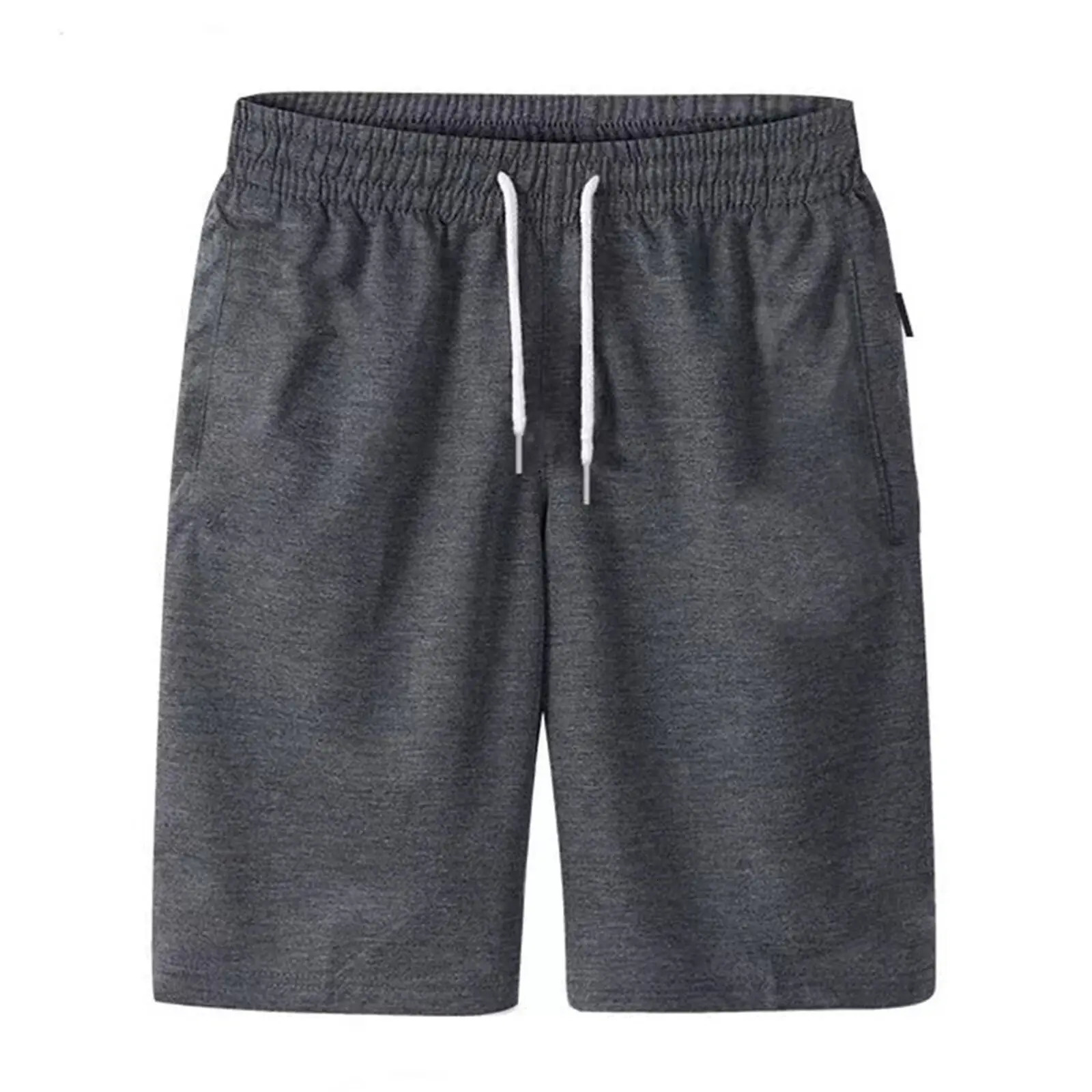 Mens Sports Pocket Solid Drawstring Board Trunk Beach Short Pants Shorts Summer Thin Trousers Zippered Pocket Loose Sweatpants 250109