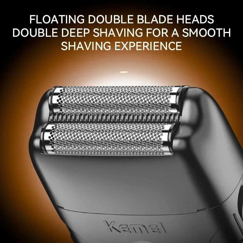 Kemei 2299 Barber Foil Shaver Men Electric Razor for Bald Head Cordless Smooth Shaving Mane Close Shave Beard Trimmer GiftsW250117