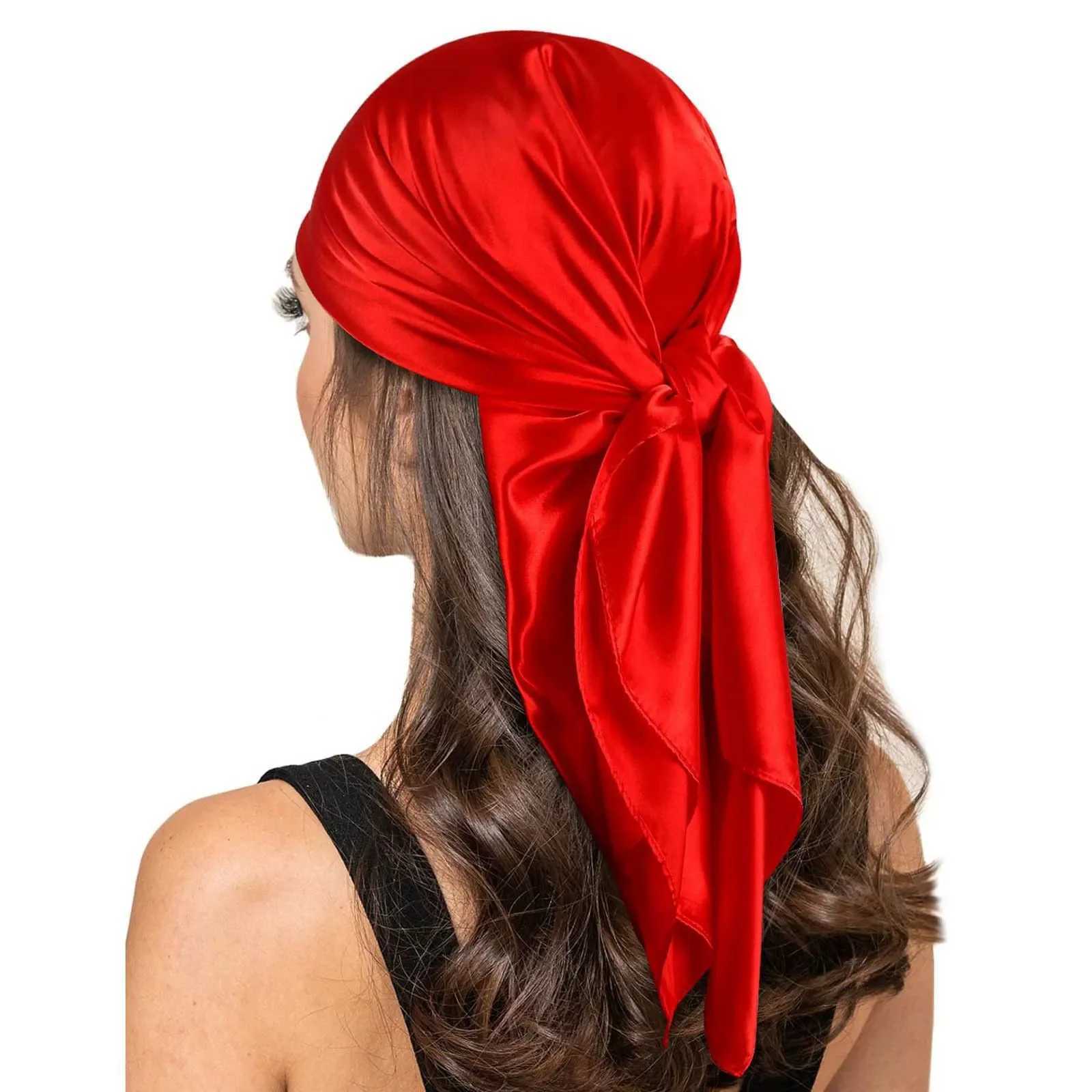90*90cm Silk Scarf Scarftop Hears For Woman Fashion Seasons Hair Accories Hijab Foulard Bandana Femme Headscarf W250118