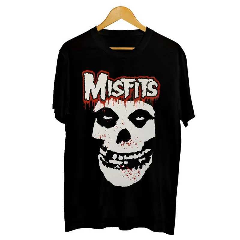 T Shirt Y2K Mens Womens Harajuku Gothic Hip Hop Graphic Printing Cotton Round Neck MISFITS Oversized Tees Short Sleeve Tops W250117