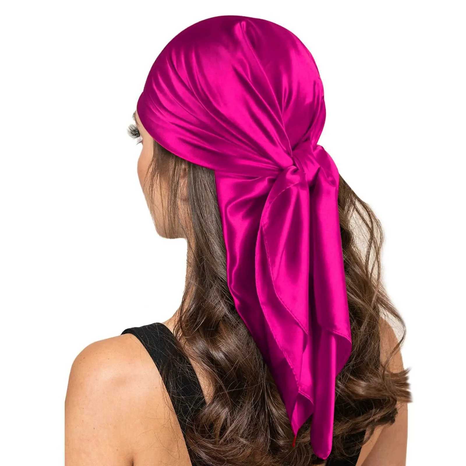 90*90cm Silk Scarf Scarftop Hears For Woman Fashion Seasons Hair Accories Hijab Foulard Bandana Femme Headscarf W250118