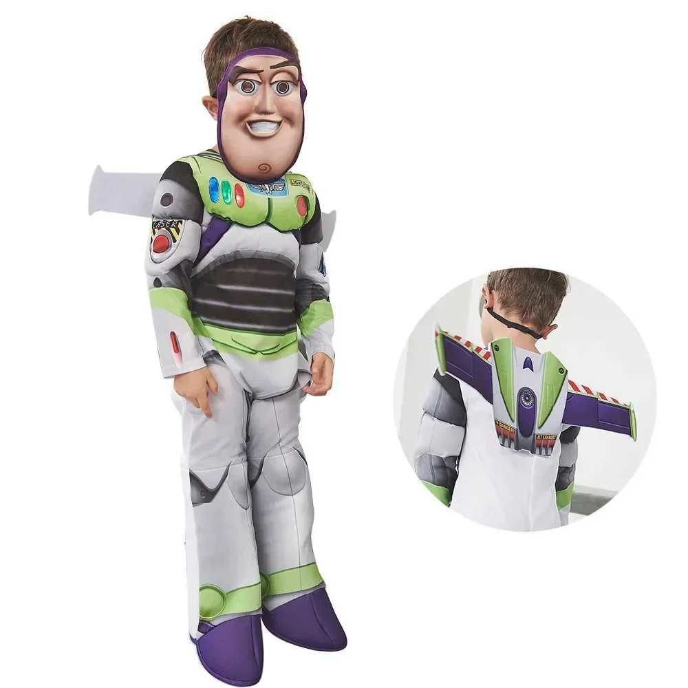 Buzz Lightyear Childrens Superhero Cotton-filled One-piece Costume Cosplay Halloween Birthday Party Theme Animation Cos Costume W250117
