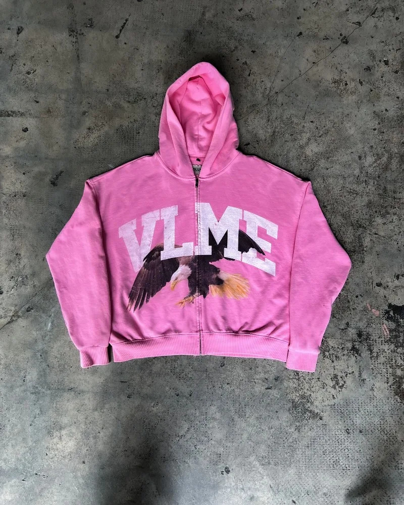 Y2k Vintage Fashion Animal Print hoodie for men and women Harajuku Punk Sweatshirt Street Hip hop trend zipper hoodie jacket 250122