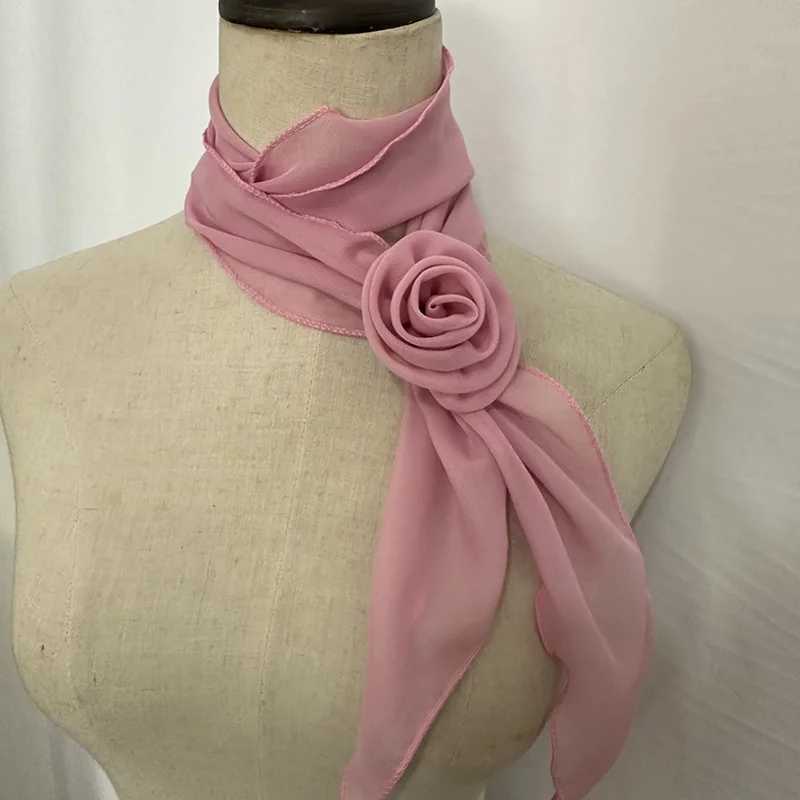 26Colors Decorative Headscarf solid rose Knotted scarf Shl shl flower Sunscreen Headscarf Ladies off scarf W250118