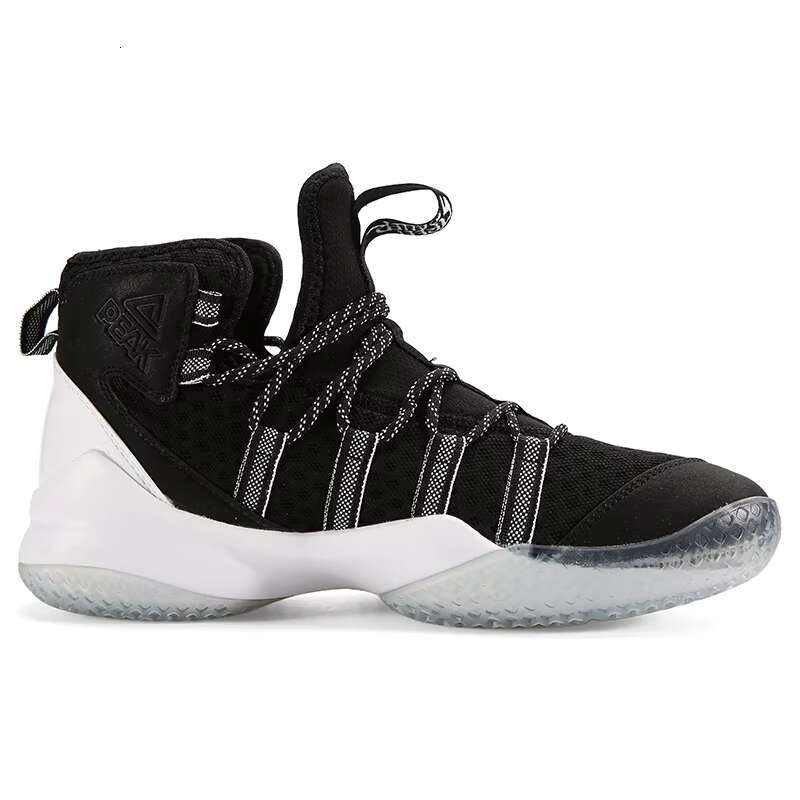 PEAK Men's Court Anti-slip Rebound Basketball Sneakers Light Sports Shoes Breathable Lace-up High Top Gym Boots