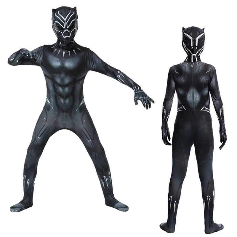Anime Black Panther Costume Superhero TChalla Black Panther Cosplay Zentai Jumpsuit Bodysuit Halloween Carnival Costume W250117
