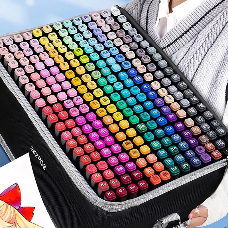 24168 Color Alcohol Doubleended Oily Marker Painting Art Set Office Culture and Educational Supplies 250116