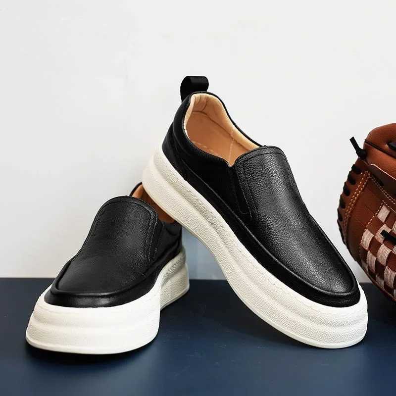 Mens Genuine Leather Shoes Luxury Business Casual Shoes Slip Loafers Comfort Driving Shoes for Men Sneakers ZapatosXJ250118