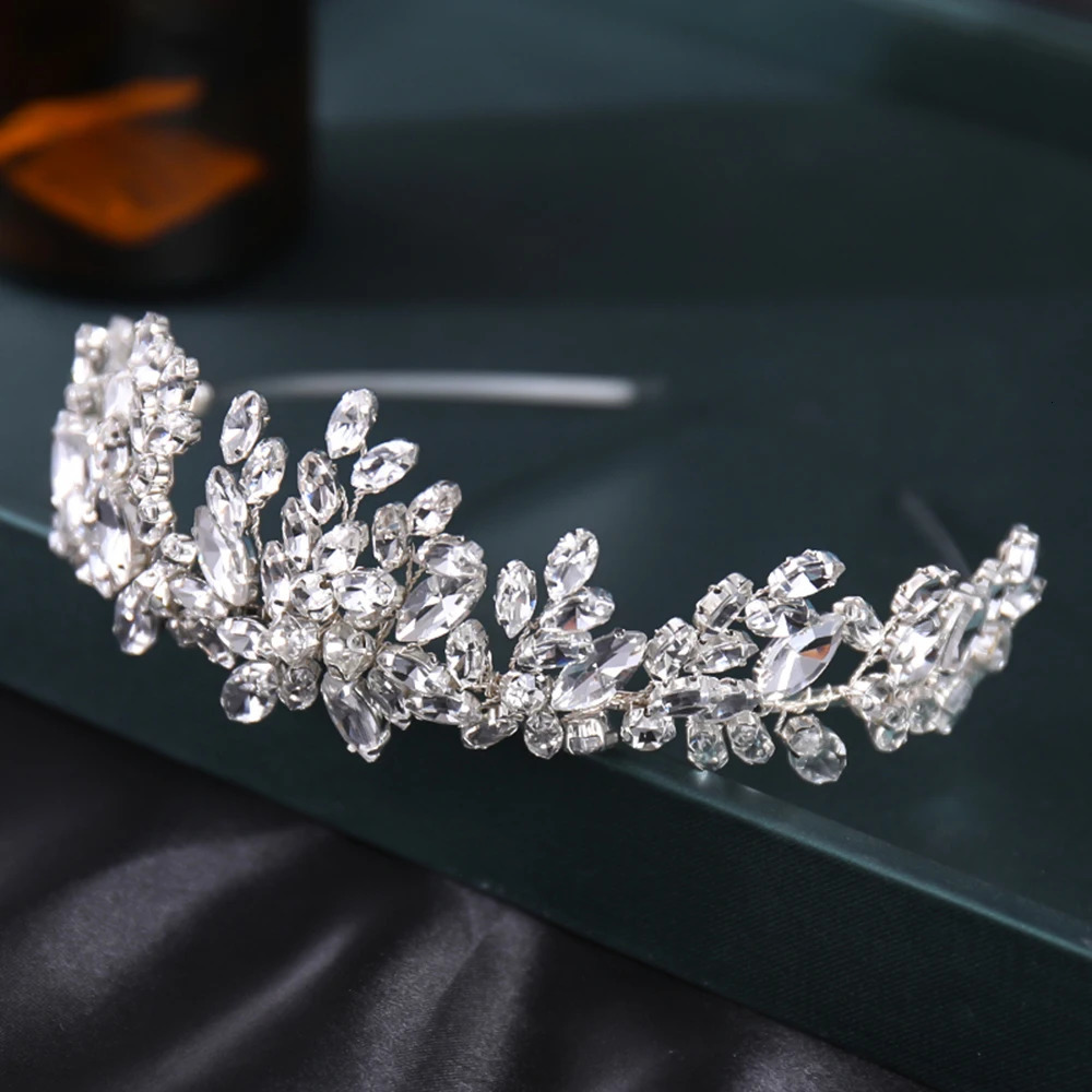 Bridal Headband Handmade Rhinestone Flower Hairband Crystal Wedding Fashion Headdress Women Party Gift Hair Hoop 250118