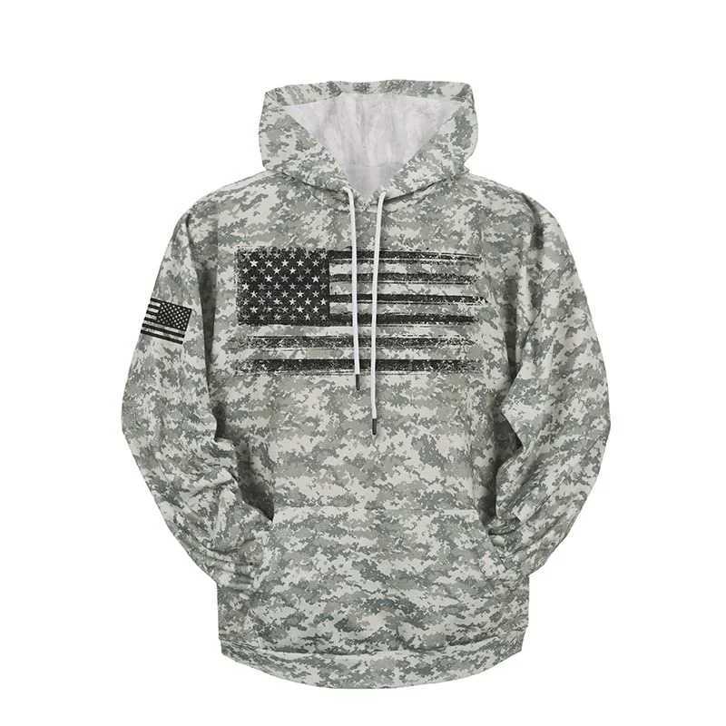 American Flag Camouflage Hoodie Men Clothing 3D USA Patriotic Printed New in Hoodies Women Harajuku Fashion y2k Pocket Pullover W250117