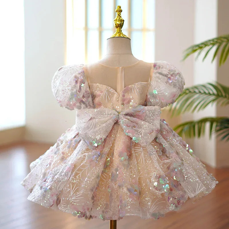 Children Evening Dresses for Girls 3 12 14 Years Kids Birthday Party Fluffy Ball Gown Wedding Prom Formal Lace Dress 250117