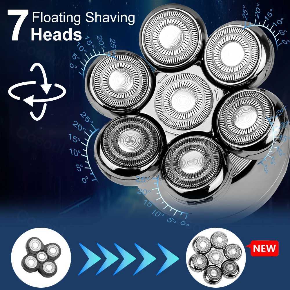 Shaver for Men Electric Shaver Bald Head Shaver 5 in 1 Hair Clipper for Bald Man Beard Trimmer Shaving Mane Bald Head Razor 7W250117