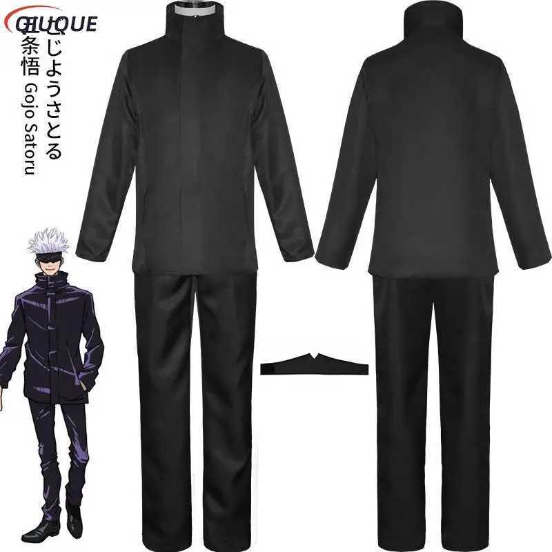 110-3XL Black/Blue Gojo Satoru Cosplay Costume Eyemask Wig Glasses Anime Party Boy Uniform W250117
