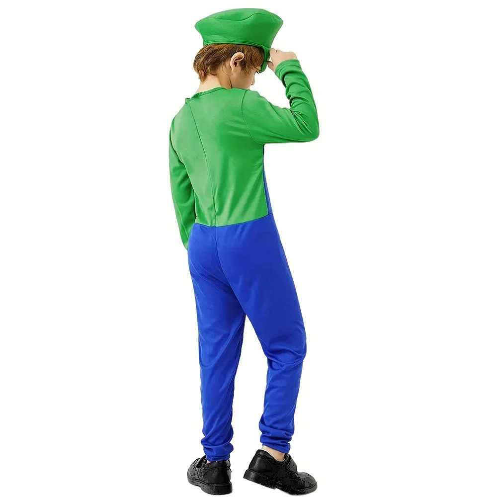 Plumber Bros cosplay costumes fun Halloween carnival costumes mens and womens fancy jumpsuits hats mustard gloves W250117