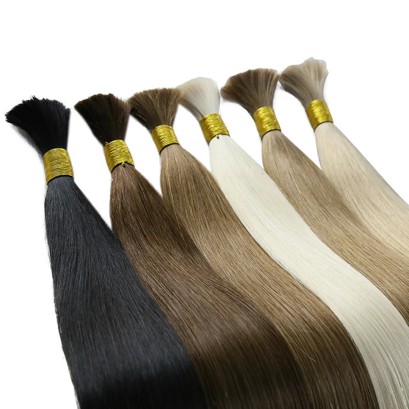 Ali Queen Hair Straight Bulk Hair Bundles braids hair extensions 12-26in No Weft Hair Weaving human hair bundles 100g 250121