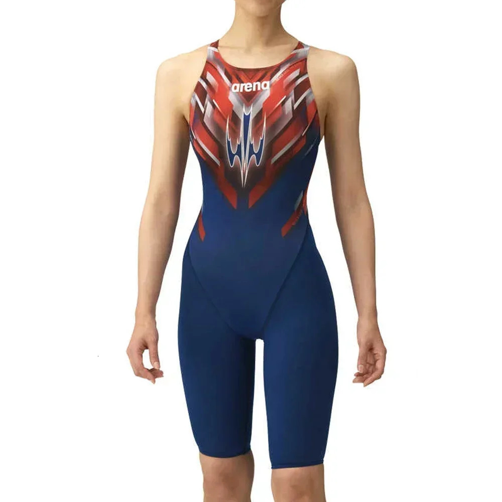 Women One Piece Swimsuit Triathlon Competitive Pro Training Knee Length Quick Dry Swimwear Swimming Pool Comfortble Bathing Suit 250122