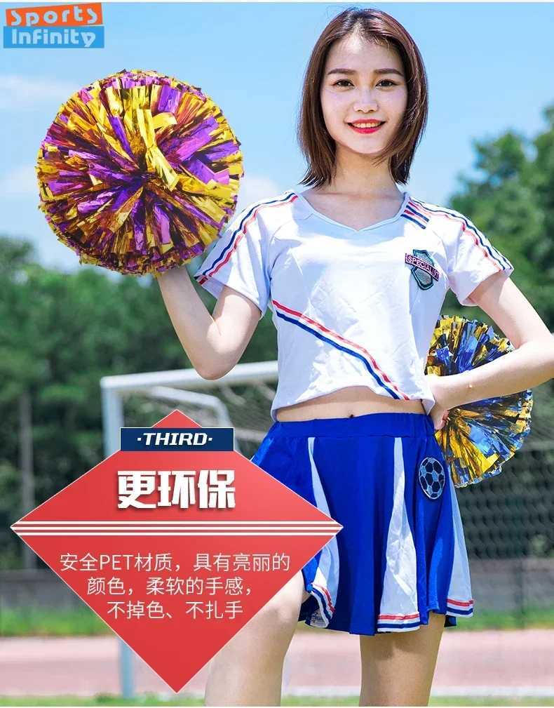 Colorful Cheerleading Pom Poms Hand Finger Cheer Balls Black Blue Gold Silver Red Green Dance Poms Cheerleading AccessoriesW250121