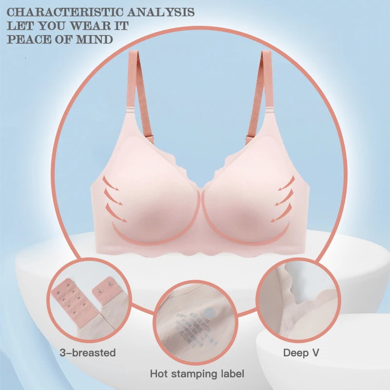 WSFSLJWDWNo Trace Top Womens Underwear Steel Ring Free Bra Seamless Upward Adjustable Soft and Comfortable Sleep 250122