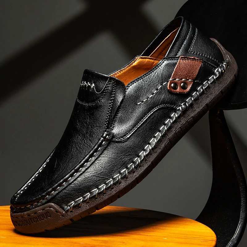Mens Leather Shoes Casual Comfort Slip- Loafer Soft Penny Loafers for Men Lightweight Driving Boat ShoesXJ250118