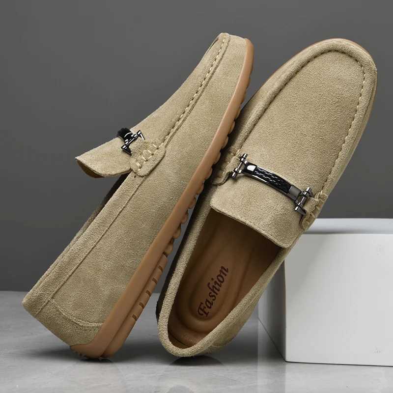 Suede Leather Man Loafers Luxury Casual Shoes for Men Comfy Handmade Boat Flats Slip Driving Shoes Leisure Walk MaleXJ250118