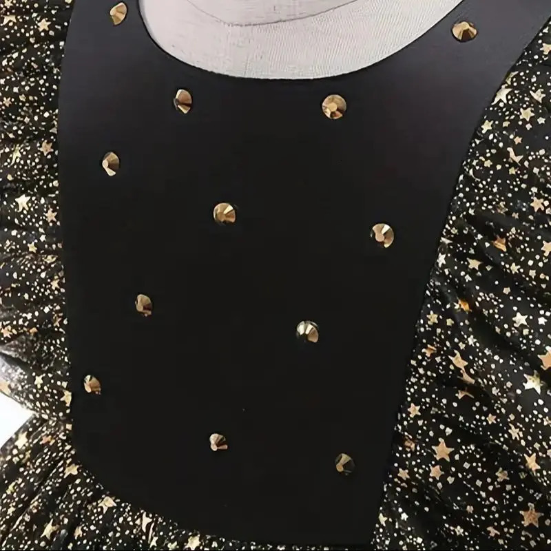 Baby Girls Flying Sleeves Bow Star Sequins Princess Dress For Toddler Formal Banquet Baptism Birthday Party Puffy Ball Gown 0-5Y 250115
