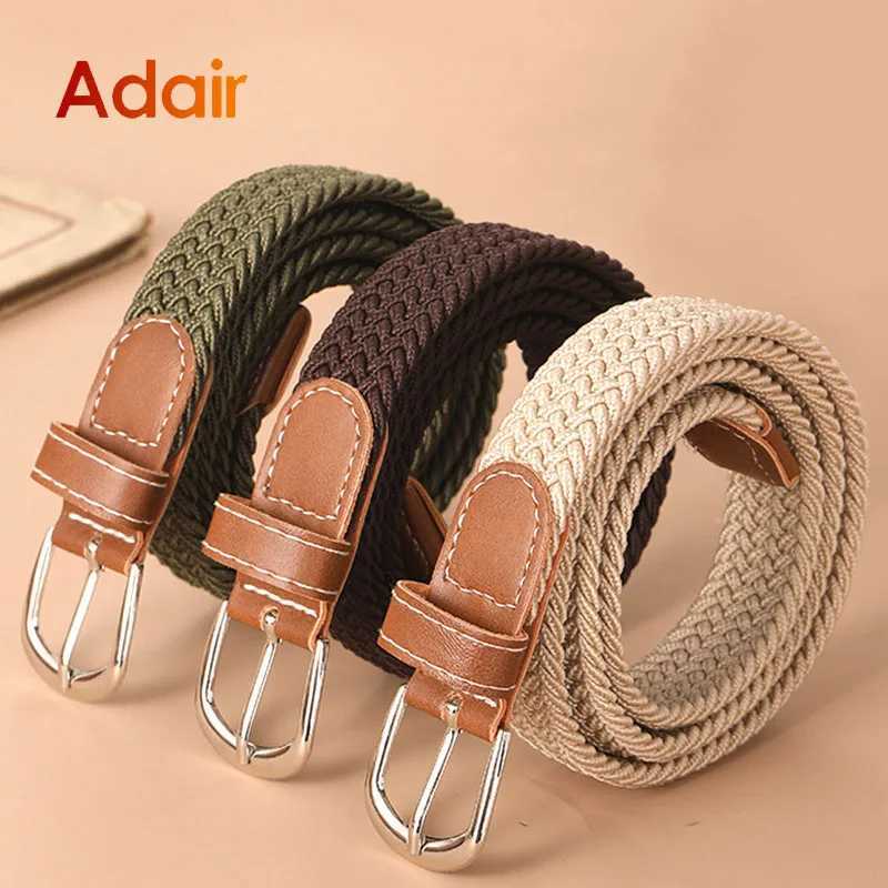 Elastic Belt For Woman Canvas Stretch Belts Solid Color High Quality Webbing Ladies Tactical Fashion Casual Jeans Strap DT050 W250120