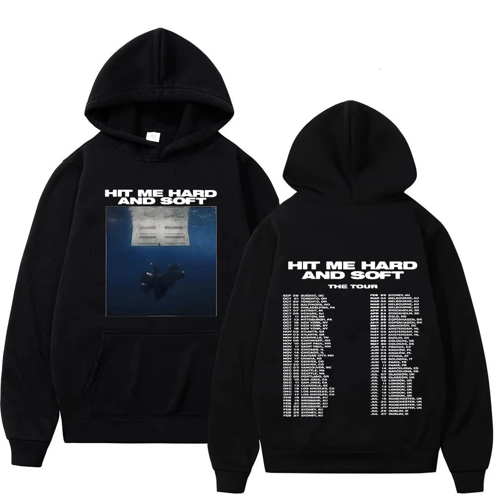 Hit Me Hard and Soft Tour Hoodies Streetwear Men Women Fashion Vintage Sweatshirts Casual Oversized Pullovers Fans Gift 250122