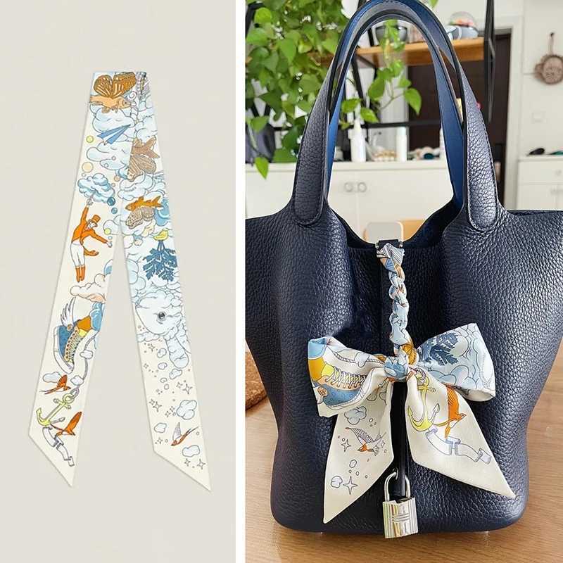 New French fashion full match Korean version Maya jungle silk scarf twill long scarf tie tied with a bag of ribbons W250118