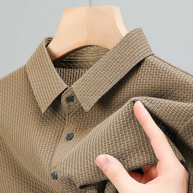 2014 Summer Mens Short Sleeve Polo Shirt High Quality Ice Silk Breathable Business T-shirt High Elasticity Soft Polo Shirt W250117