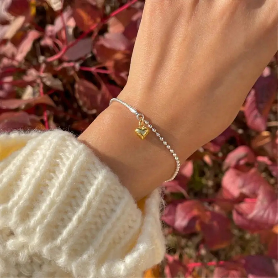 SHANICE S925 sterling silver fashionable heart-shaped bracelet suitable for women girls love couples bracelets jewelry wedding gifts 250110