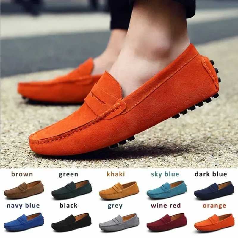 2022 New Fi Men Casual Shoes Brand Leather Men Loafers Slip Mens Flats Male Driving Shoes Sneakers SneakerXJ250118