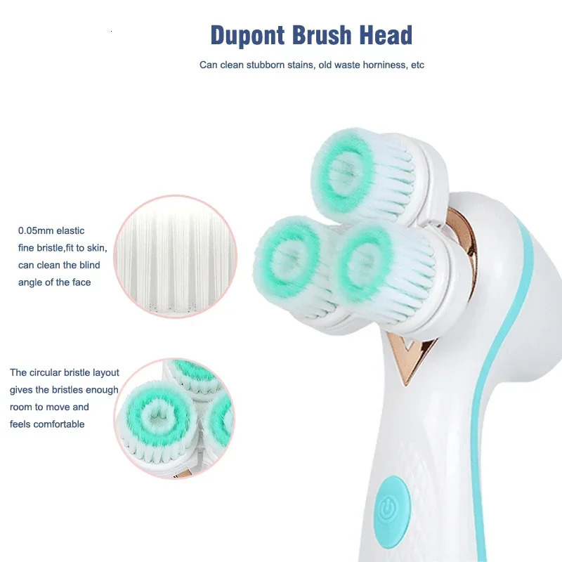 Spin Electric Face Brush Silicone Facial Cleansing Brush For Skin Deep Cleaning Blackhead Removal Pore Cleaner Beauty Face Tools 250121