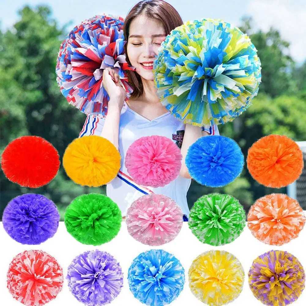 Double hole handle Competition Flower Club Sport Supplies Dance Party Decorator Cheerleader Pom Poms Cheerleading Cheering BallW250121