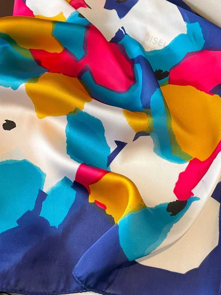 Low key luxury womens headscarf is a must-have for spring and summer imitating silk screen square headscarf fashion 2024 W250118
