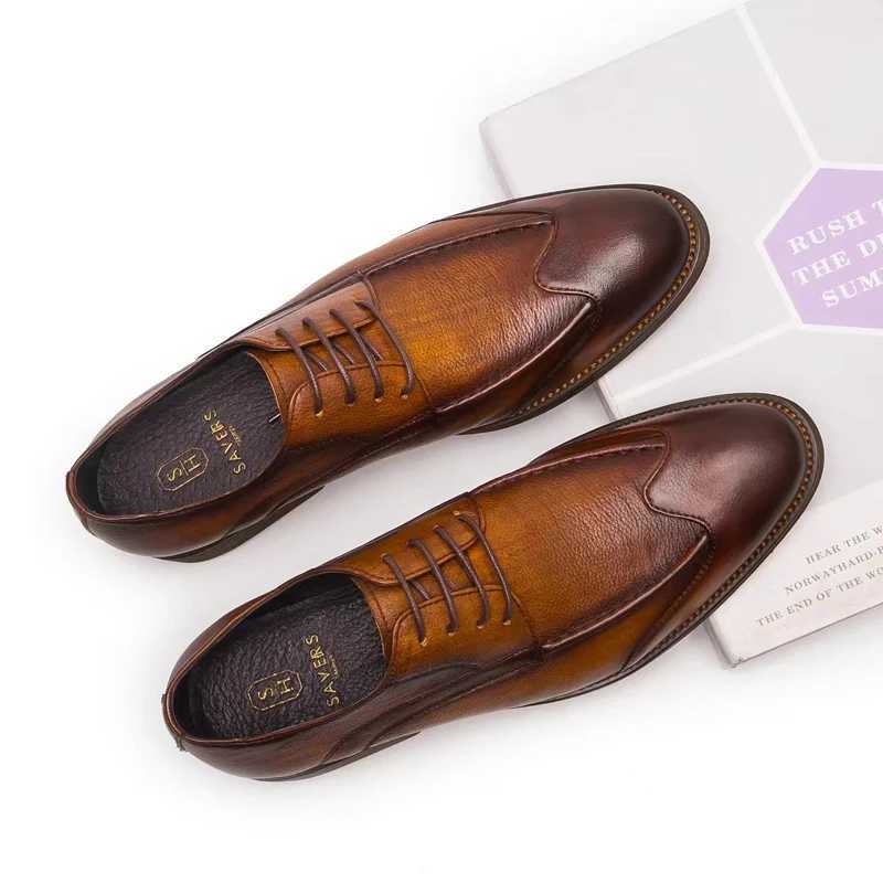 Mens British Style Business Dress Shoes Autumn New Trend All Casual Leather Shoes Thick Soled Wedding Shoes Zapatos Para HombreXJ250118