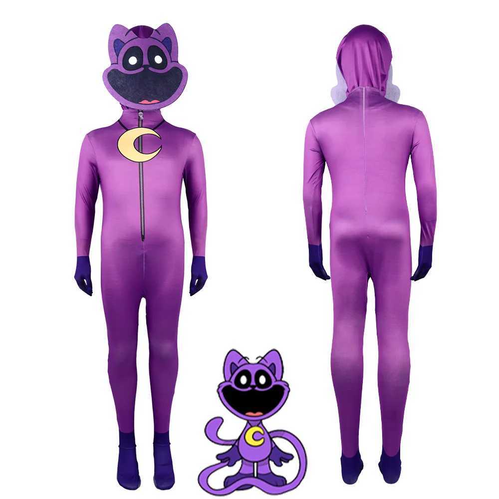 2024 New Popular Smiling Critters Cosplay Costume Aminal purple cat Catnap Elephant Bear Bodysuit Jumpsuit Mask Boy Girl Costume W250117