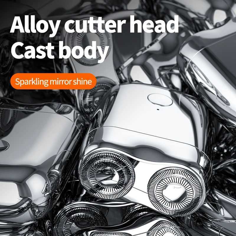Magnetic Colorful Electric Shaver Double Floating Head Mini Beard Knife For Men Portable Travel Cordless Face Body Razor TrimmerW250117