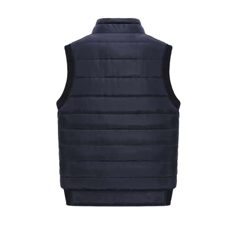 Big Size Outerwear Vest for Men Winter Puffer Vests Fleece Lined Outdoor Warm Sleeveless Jackets 250108