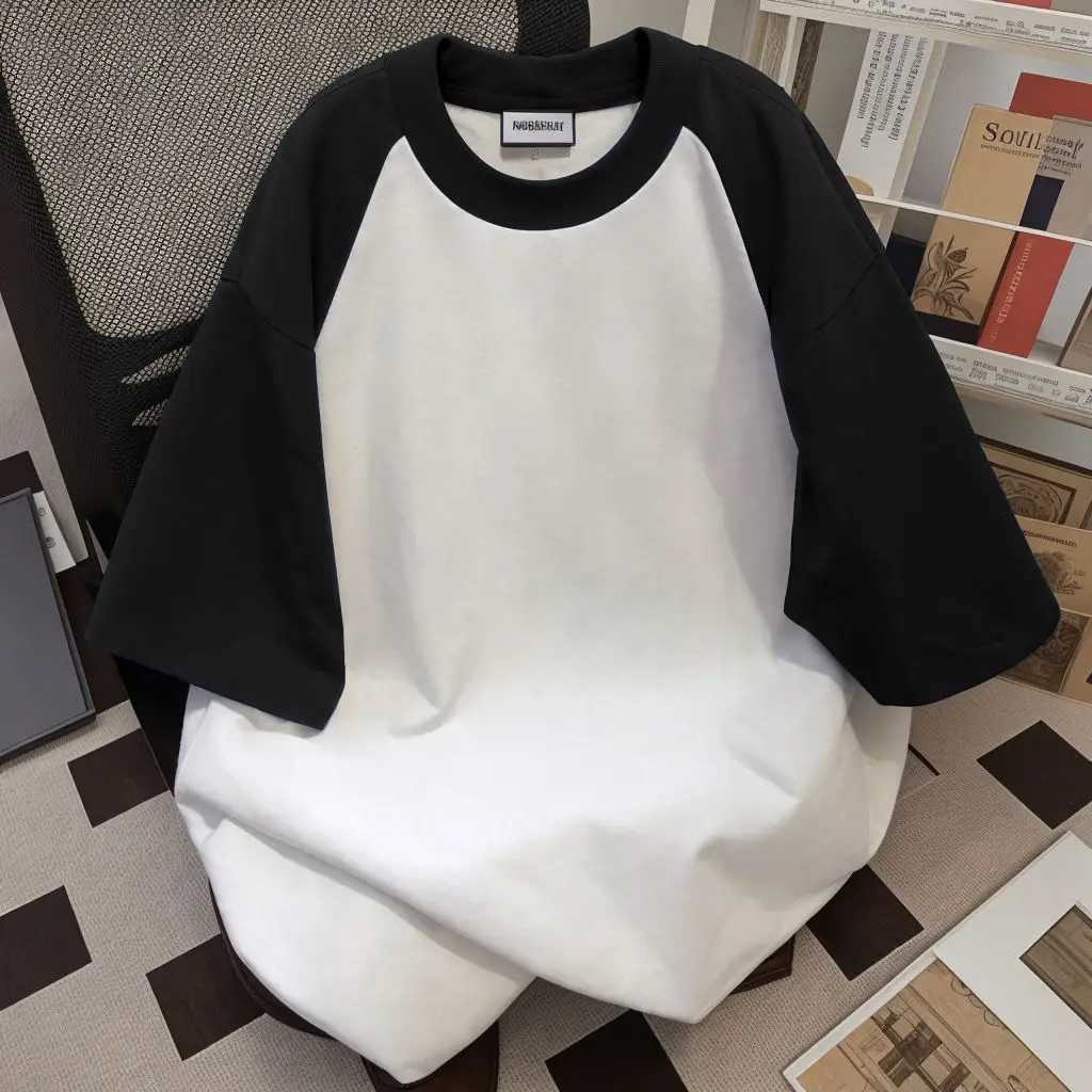 2024 summer new men and women trendy personalized letter print round neck short sleeved couple loose casual T-shirt top y2k W250117