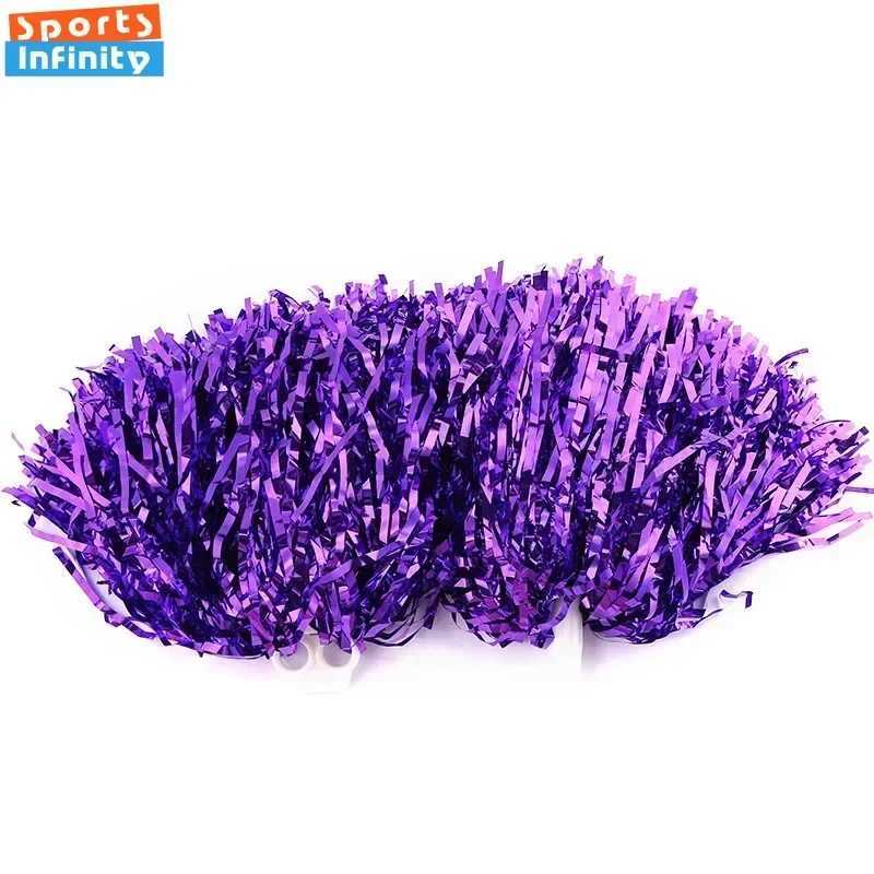 Lightweight Cheerleading Pom Poms with Handle Cheer Balls Gold Silver Pink Red Blue for Hand Dance Girl Kids Pompoms AccessoriesW250121