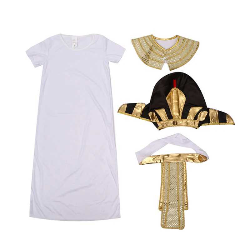 Child Boy Ancient Egyptian King Pharaoh Cosplay Kids Fancy Dress Halloween Ball Historical Theme Party Costume W250117