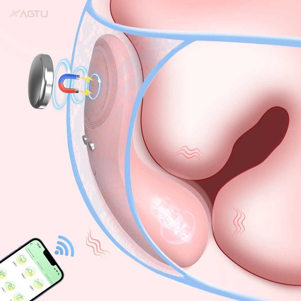 Magnetic Bluetooth APP Control Vibrator Wearable Clitoris Stimulator Vaginal Opening Massager Adult Sex Toys for Women Panties W250117